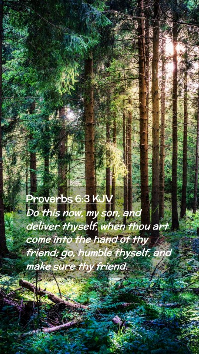 Picture 02 - Proverbs 6:3 KJV Mobile Phone Wallpaper - Do this now, my son, and deliver thyself, when - Mobile Bible Verse Wallpaper
