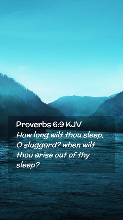 Picture 02 - Proverbs 6:9 KJV Mobile Phone Wallpaper - How long wilt thou sleep, O sluggard? when wilt - Mobile Bible Verse Wallpaper
