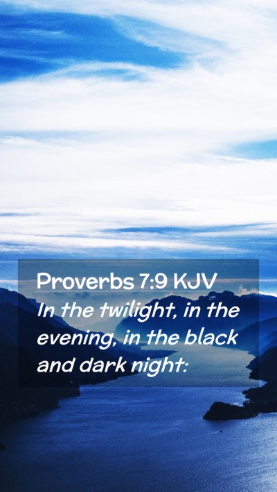 Picture 02 - Proverbs 7:9 KJV Mobile Phone Wallpaper - In the twilight, in the evening, in the black and - Mobile Bible Verse Wallpaper
