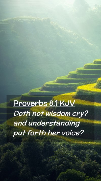 Picture 02 - Proverbs 8:1 KJV Mobile Phone Wallpaper - Doth not wisdom cry? and understanding put forth - Mobile Bible Verse Wallpaper