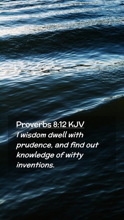 Picture 02 - Proverbs 8:12 KJV Mobile Phone Wallpaper - I wisdom dwell with prudence, and find out - Mobile Bible Verse Wallpaper