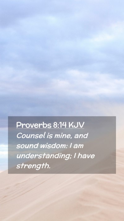 Picture 02 - Proverbs 8:14 KJV Mobile Phone Wallpaper - Counsel is mine, and sound wisdom: I am - Mobile Bible Verse Wallpaper