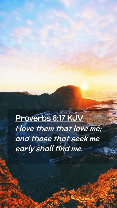 Picture 02 - Proverbs 8:17 KJV Mobile Phone Wallpaper - I love them that love me; and those that seek me - Mobile Bible Verse Wallpaper