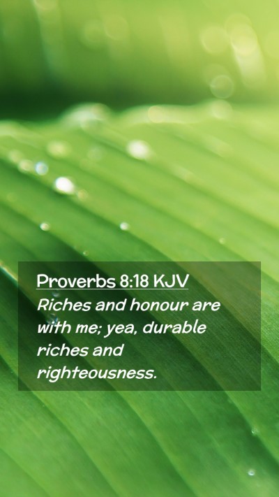 Picture 02 - Proverbs 8:18 KJV Mobile Phone Wallpaper - Riches and honour are with me; yea, durable - Mobile Bible Verse Wallpaper