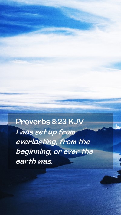 Picture 02 - Proverbs 8:23 KJV Mobile Phone Wallpaper - I was set up from everlasting, from the - Mobile Bible Verse Wallpaper
