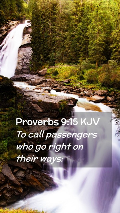Picture 02 - Proverbs 9:15 KJV Mobile Phone Wallpaper - To call passengers who go right on their - Mobile Bible Verse Wallpaper