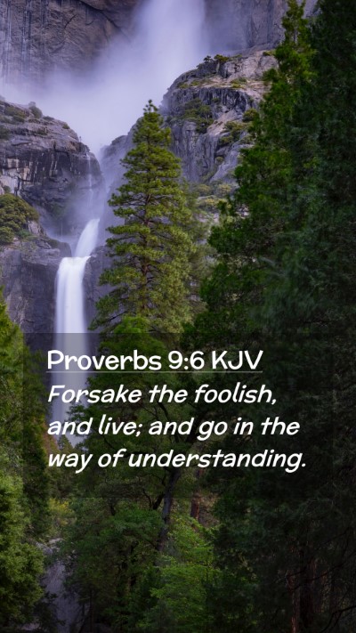 Picture 02 - Proverbs 9:6 KJV Mobile Phone Wallpaper - Forsake the foolish, and live; and go in the way - Mobile Bible Verse Wallpaper