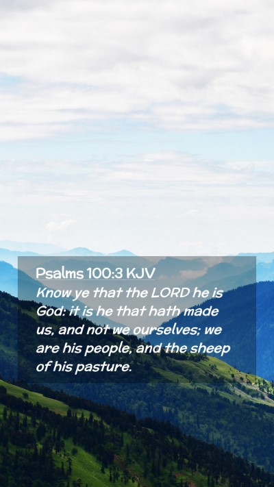 Picture 02 - Psalms 100:3 KJV Mobile Phone Wallpaper - Know ye that the LORD he is God: it is he that - Mobile Bible Verse Wallpaper