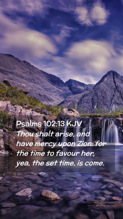 Picture 02 - Psalms 102:13 KJV Mobile Phone Wallpaper - Thou shalt arise, and have mercy upon Zion: for - Mobile Bible Verse Wallpaper