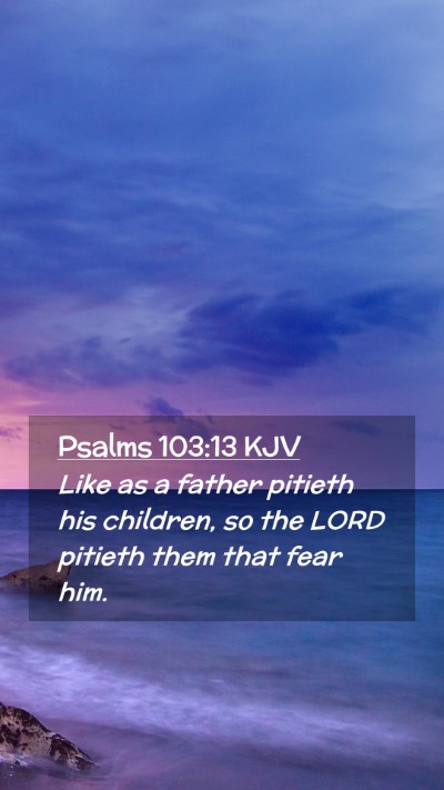 Picture 02 - Psalms 103:13 KJV Mobile Phone Wallpaper - Like as a father pitieth his children, so the - Mobile Bible Verse Wallpaper