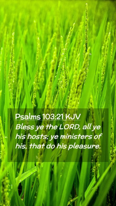 Picture 02 - Psalms 103:21 KJV Mobile Phone Wallpaper - Bless ye the LORD, all ye his hosts; ye ministers - Mobile Bible Verse Wallpaper