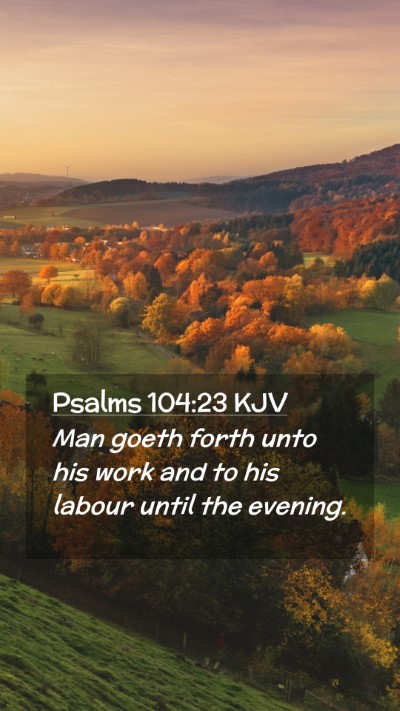 Picture 02 - Psalms 104:23 KJV Mobile Phone Wallpaper - Man goeth forth unto his work and to his labour - Mobile Bible Verse Wallpaper