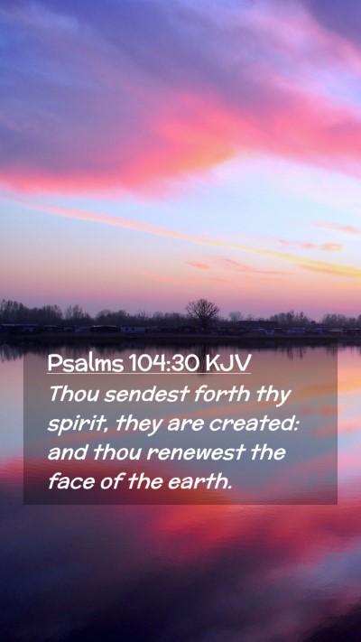 Picture 02 - Psalms 104:30 KJV Mobile Phone Wallpaper - Thou sendest forth thy spirit, they are created: - Mobile Bible Verse Wallpaper