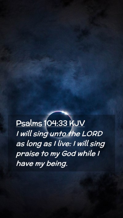 Picture 02 - Psalms 104:33 KJV Mobile Phone Wallpaper - I will sing unto the LORD as long as I live: I - Mobile Bible Verse Wallpaper
