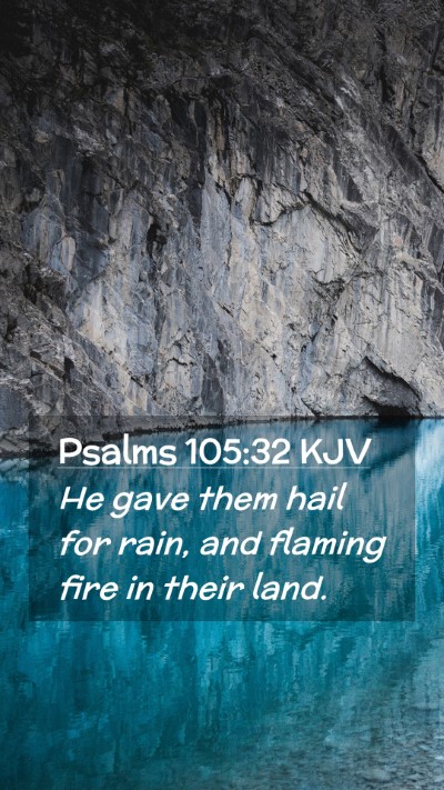 Picture 02 - Psalms 105:32 KJV Mobile Phone Wallpaper - He gave them hail for rain, and flaming fire in - Mobile Bible Verse Wallpaper