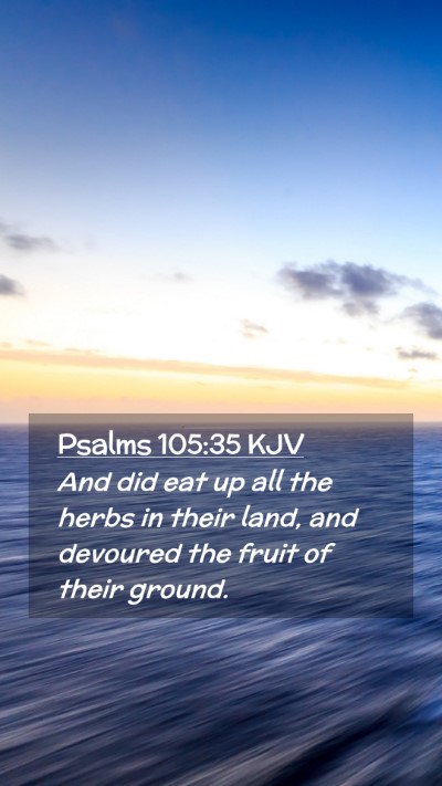 Picture 02 - Psalms 105:35 KJV Mobile Phone Wallpaper - And did eat up all the herbs in their land, and - Mobile Bible Verse Wallpaper