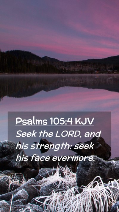 Picture 02 - Psalms 105:4 KJV Mobile Phone Wallpaper - Seek the LORD, and his strength: seek his face - Mobile Bible Verse Wallpaper