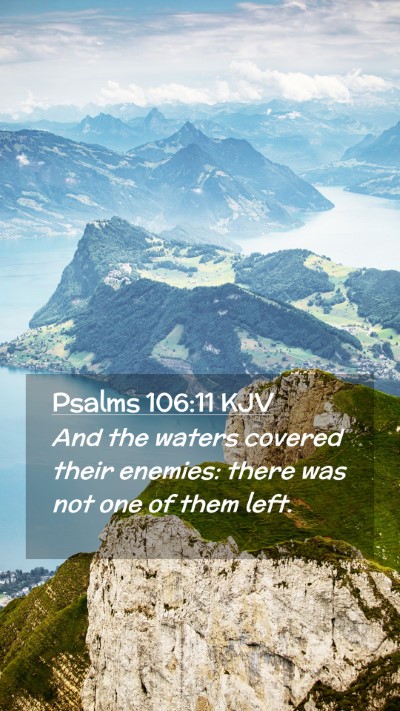 Picture 02 - Psalms 106:11 KJV Mobile Phone Wallpaper - And the waters covered their enemies: there was - Mobile Bible Verse Wallpaper