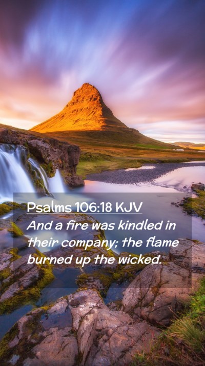 Picture 02 - Psalms 106:18 KJV Mobile Phone Wallpaper - And a fire was kindled in their company; the - Mobile Bible Verse Wallpaper