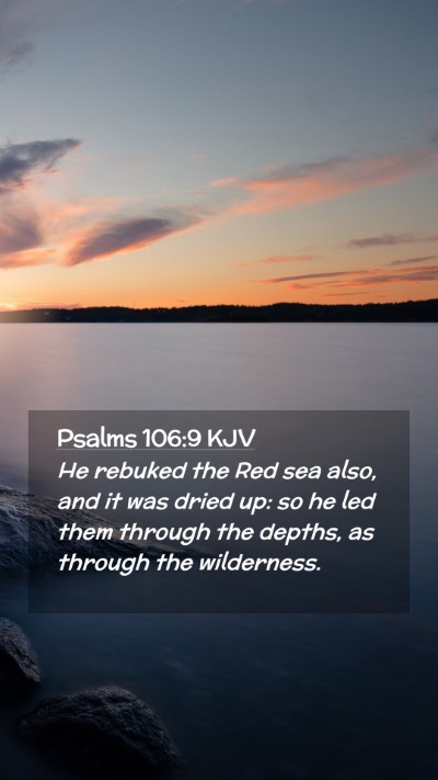 Picture 02 - Psalms 106:9 KJV Mobile Phone Wallpaper - He rebuked the Red sea also, and it was dried up: - Mobile Bible Verse Wallpaper