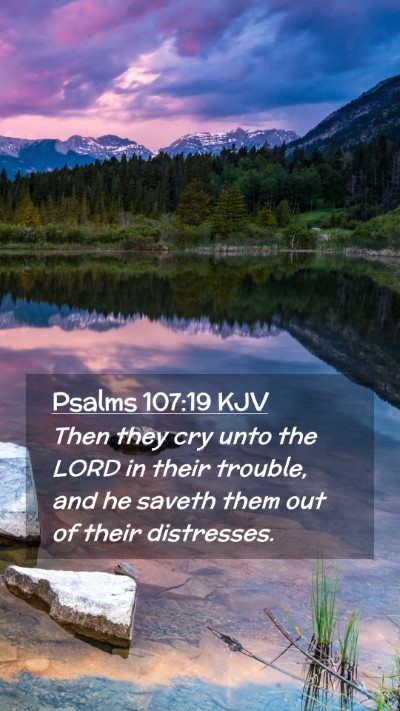 Picture 02 - Psalms 107:19 KJV Mobile Phone Wallpaper - Then they cry unto the LORD in their trouble, and - Mobile Bible Verse Wallpaper