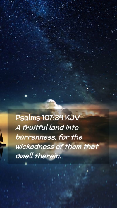Picture 02 - Psalms 107:34 KJV Mobile Phone Wallpaper - A fruitful land into barrenness, for the - Mobile Bible Verse Wallpaper