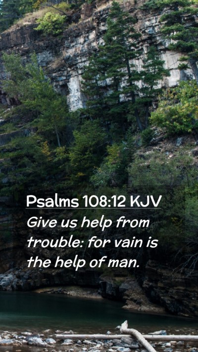 Picture 02 - Psalms 108:12 KJV Mobile Phone Wallpaper - Give us help from trouble: for vain is the help - Mobile Bible Verse Wallpaper