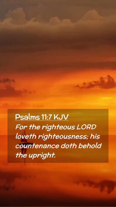 Picture 02 - Psalms 11:7 KJV Mobile Phone Wallpaper - For the righteous LORD loveth righteousness; his - Mobile Bible Verse Wallpaper