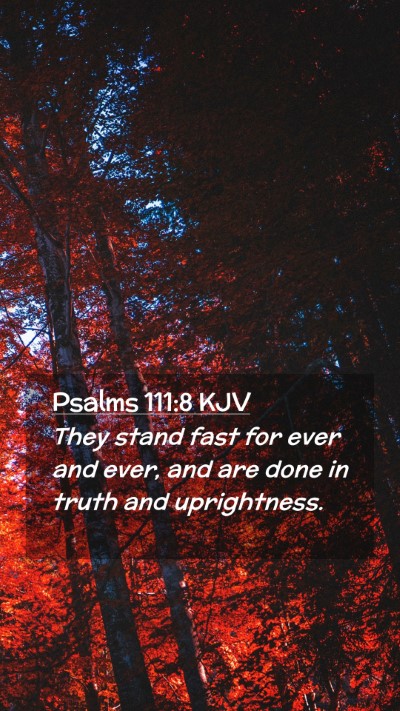 Picture 02 - Psalms 111:8 KJV Mobile Phone Wallpaper - They stand fast for ever and ever, and are done - Mobile Bible Verse Wallpaper