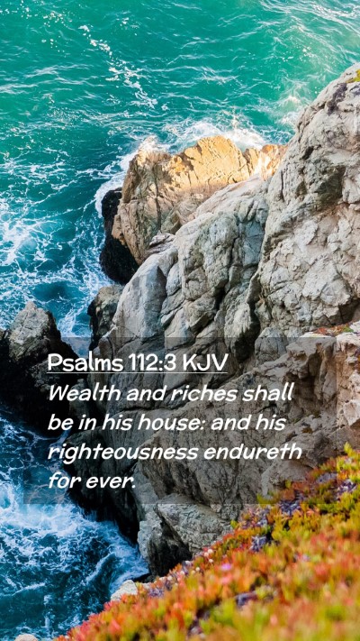 Picture 02 - Psalms 112:3 KJV Mobile Phone Wallpaper - Wealth and riches shall be in his house: and his - Mobile Bible Verse Wallpaper