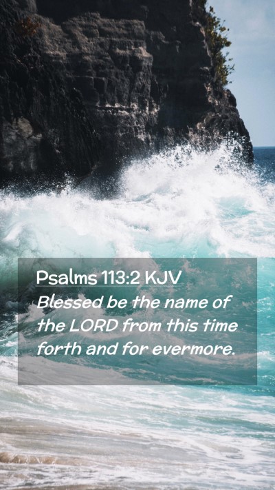 Picture 02 - Psalms 113:2 KJV Mobile Phone Wallpaper - Blessed be the name of the LORD from this time - Mobile Bible Verse Wallpaper