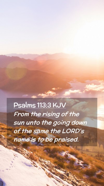 Picture 02 - Psalms 113:3 KJV Mobile Phone Wallpaper - From the rising of the sun unto the going down of - Mobile Bible Verse Wallpaper