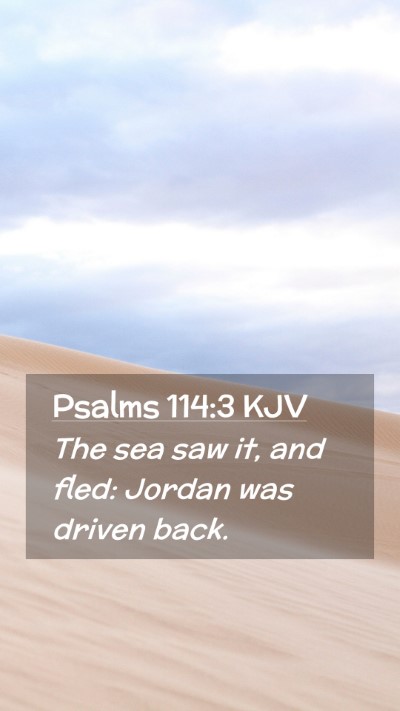 Picture 02 - Psalms 114:3 KJV Mobile Phone Wallpaper - The sea saw it, and fled: Jordan was driven - Mobile Bible Verse Wallpaper
