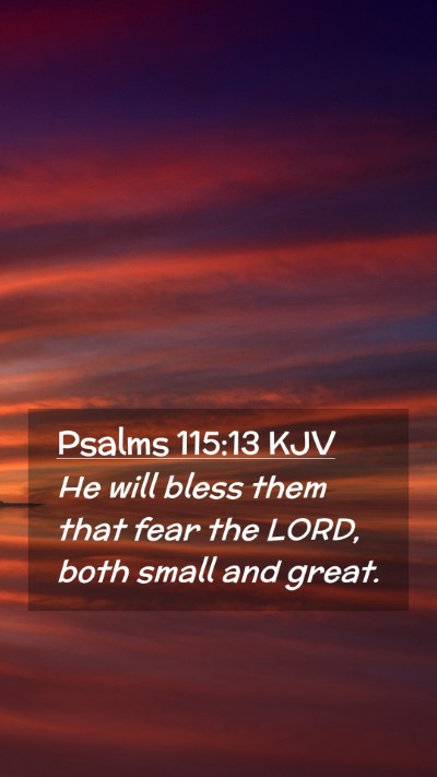 Picture 02 - Psalms 115:13 KJV Mobile Phone Wallpaper - He will bless them that fear the LORD, both small - Mobile Bible Verse Wallpaper