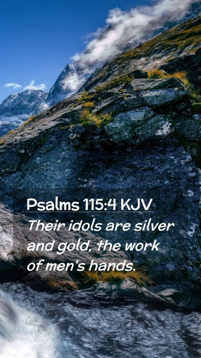 Picture 02 - Psalms 115:4 KJV Mobile Phone Wallpaper - Their idols are silver and gold, the work of - Mobile Bible Verse Wallpaper