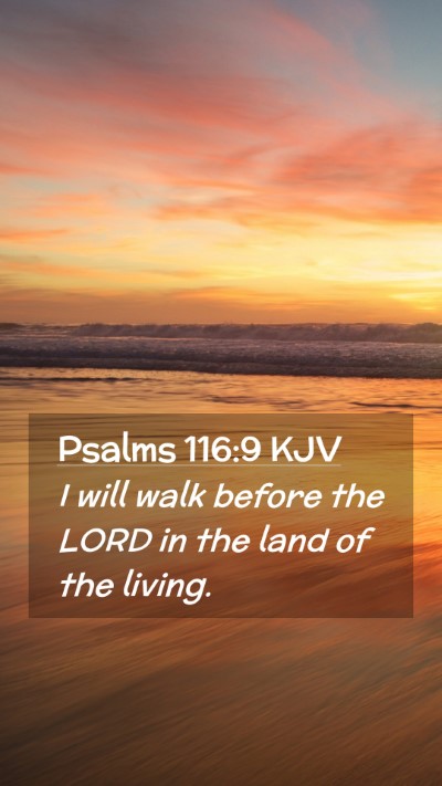 Picture 02 - Psalms 116:9 KJV Mobile Phone Wallpaper - I will walk before the LORD in the land of the - Mobile Bible Verse Wallpaper
