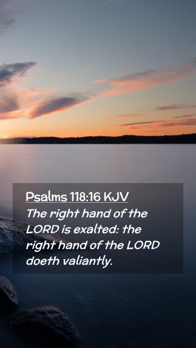 Picture 02 - Psalms 118:16 KJV Mobile Phone Wallpaper - The right hand of the LORD is exalted: the right - Mobile Bible Verse Wallpaper