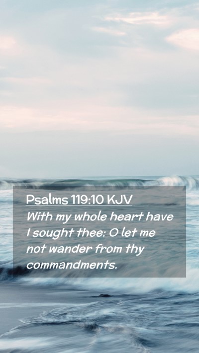 Picture 02 - Psalms 119:10 KJV Mobile Phone Wallpaper - With my whole heart have I sought thee: O let me - Mobile Bible Verse Wallpaper