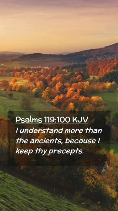 Picture 02 - Psalms 119:100 KJV Mobile Phone Wallpaper - I understand more than the ancients, because I - Mobile Bible Verse Wallpaper