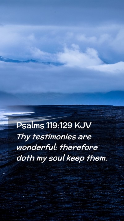 Picture 02 - Psalms 119:129 KJV Mobile Phone Wallpaper - Thy testimonies are wonderful: therefore doth my - Mobile Bible Verse Wallpaper