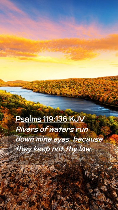 Picture 02 - Psalms 119:136 KJV Mobile Phone Wallpaper - Rivers of waters run down mine eyes, because they - Mobile Bible Verse Wallpaper
