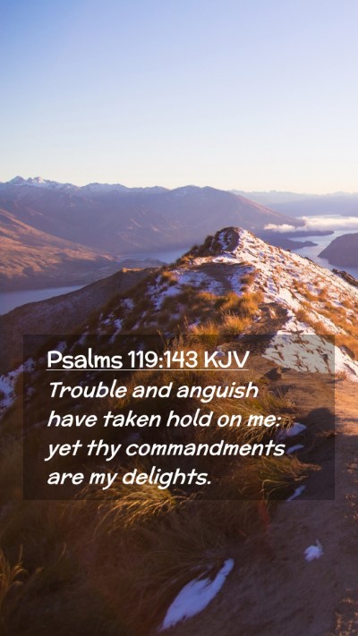Picture 02 - Psalms 119:143 KJV Mobile Phone Wallpaper - Trouble and anguish have taken hold on me: yet - Mobile Bible Verse Wallpaper