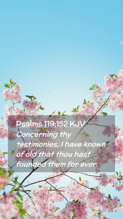 Picture 02 - Psalms 119:152 KJV Mobile Phone Wallpaper - Concerning thy testimonies, I have known of old - Mobile Bible Verse Wallpaper