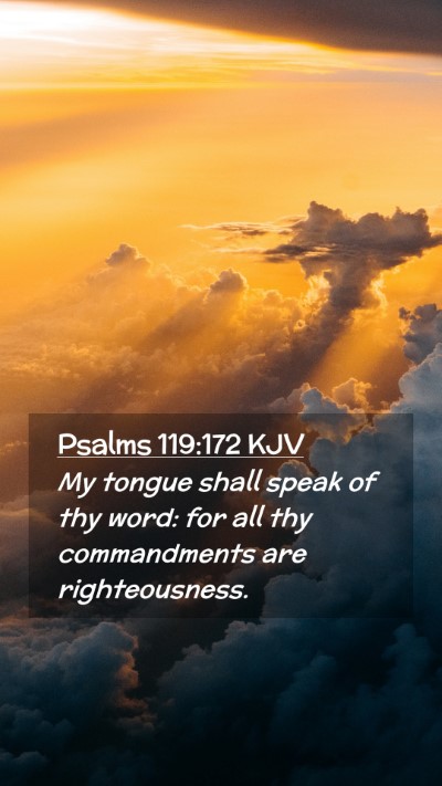 Picture 02 - Psalms 119:172 KJV Mobile Phone Wallpaper - My tongue shall speak of thy word: for all thy - Mobile Bible Verse Wallpaper