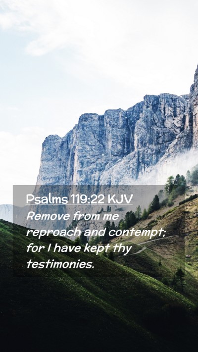 Picture 02 - Psalms 119:22 KJV Mobile Phone Wallpaper - Remove from me reproach and contempt; for I have - Mobile Bible Verse Wallpaper