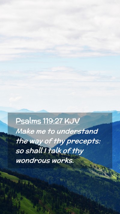 Picture 02 - Psalms 119:27 KJV Mobile Phone Wallpaper - Make me to understand the way of thy precepts: so - Mobile Bible Verse Wallpaper