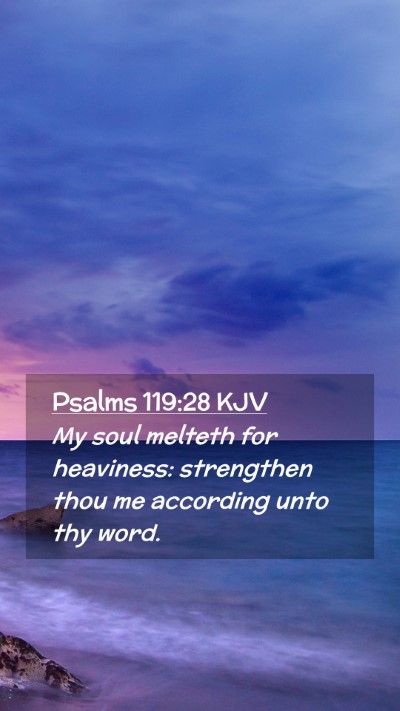 Picture 02 - Psalms 119:28 KJV Mobile Phone Wallpaper - My soul melteth for heaviness: strengthen thou me - Mobile Bible Verse Wallpaper