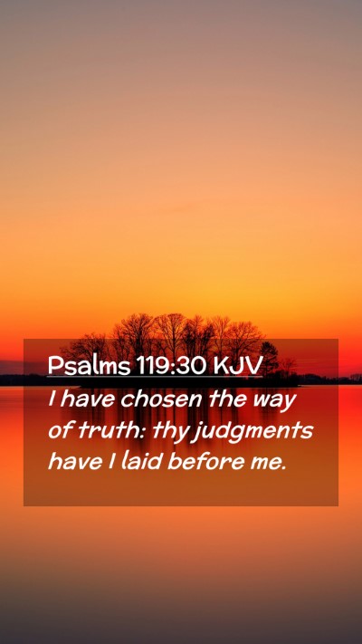 Picture 02 - Psalms 119:30 KJV Mobile Phone Wallpaper - I have chosen the way of truth: thy judgments - Mobile Bible Verse Wallpaper