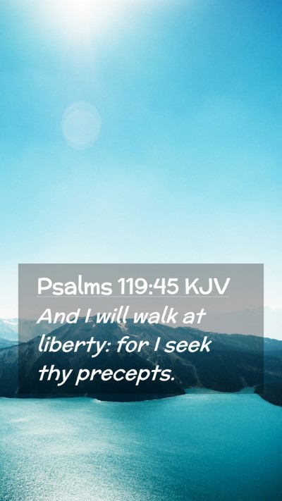 Picture 02 - Psalms 119:45 KJV Mobile Phone Wallpaper - And I will walk at liberty: for I seek thy - Mobile Bible Verse Wallpaper