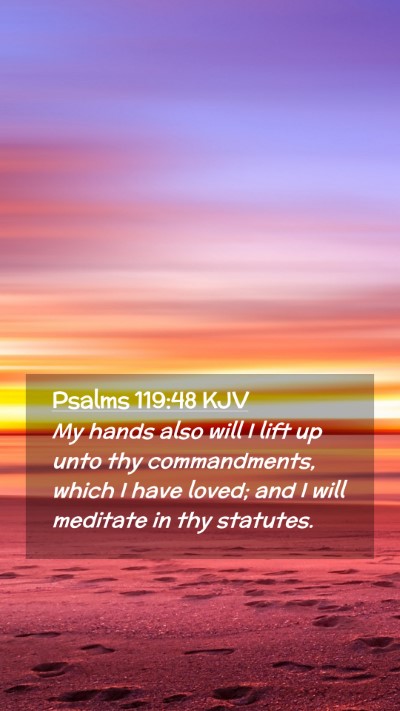 Picture 02 - Psalms 119:48 KJV Mobile Phone Wallpaper - My hands also will I lift up unto thy - Mobile Bible Verse Wallpaper